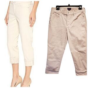 NYDJ Dayla Wide Cuff Capri Light Pink Women’s Size 10